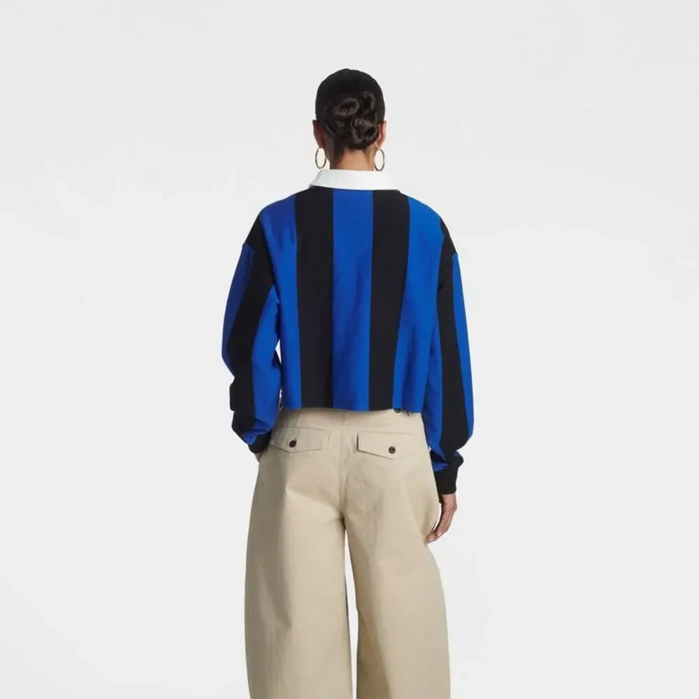 KBB by KAHLANA Women's 'The Soccer Rugby' - Blue/Black Striped XXS
